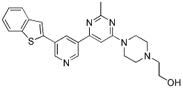 2-(4-[6-(5-BENZO[B]THIOPHEN-2-YL-PYRIDIN-3-YL)-2-METHYL-PYRIMIDIN-4-YL]-PIPERAZIN-1-YL)-ETHANOL Struktur