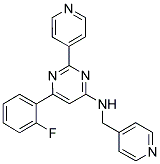 6-(2-FLUOROPHENYL)-2-PYRIDIN-4-YL-N-(PYRIDIN-4-YLMETHYL)PYRIMIDIN-4-AMINE Struktur