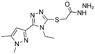 [5-(1,5-DIMETHYL-1 H-PYRAZOL-3-YL)-4-ETHYL-4 H-[1,2,4]TRIAZOL-3-YLSULFANYL]-ACETIC ACID HYDRAZIDE Struktur