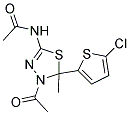 N-[4-ACETYL-5-(5-CHLOROTHIEN-2-YL)-5-METHYL-4,5-DIHYDRO-1,3,4-THIADIAZOL-2-YL]ACETAMIDE Struktur