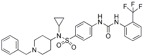 N-[4-(((1-BENZYLPIPERIDIN-4-YL)CYCLOPROPYLAMINO)SULPHONYL)PHENYL]-N'-(2-(TRIFLUOROMETHYL)PHENYL)UREA Struktur