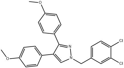 1-(3,4-DICHLOROBENZYL)-3,4-BIS(4-METHOXYPHENYL)-1H-PYRAZOLE Struktur