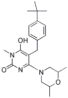 5-(4-TERT-BUTYL-BENZYL)-4-(2,6-DIMETHYL-MORPHOLIN-4-YL)-6-HYDROXY-1-METHYL-1H-PYRIMIDIN-2-ONE Struktur