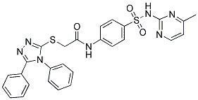 2-(4,5-DIPHENYL-4H-1,2,4-TRIAZOL-3-YLTHIO)-N-(4-(N-(4-METHYLPYRIMIDIN-2-YL)SULFAMOYL)PHENYL)ACETAMIDE Struktur