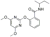 2-[2-[(4,6-DIMETHOXYPYRIMIDIN-2-YL)OXY]BENZAMIDO]BUTANE Struktur