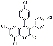 3,4-DI-(4'-CHLOROPHENYL)-6,8-DICHLOROPHENYL COUMARIN Struktur