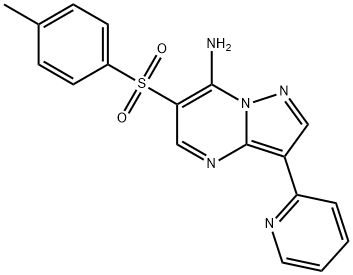 6-[(4-METHYLPHENYL)SULFONYL]-3-(2-PYRIDINYL)PYRAZOLO[1,5-A]PYRIMIDIN-7-AMINE Struktur