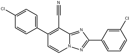 2-(3-CHLOROPHENYL)-7-(4-CHLOROPHENYL)[1,2,4]TRIAZOLO[1,5-A]PYRIDINE-8-CARBONITRILE Struktur