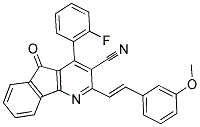 4-(2-FLUOROPHENYL)-2-[(E)-2-(3-METHOXYPHENYL)ETHENYL]-5-OXO-5H-INDENO[1,2-B]PYRIDINE-3-CARBONITRILE Struktur