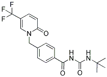 1-[3-(2,4-DIAZA-5,5-DIMETHYL-1,3-DIOXOHEX-1-YL)BENZYL]-5-(TRIFLUOROMETHYL)-2-PYRIDONE Struktur