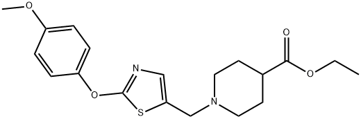 ETHYL 1-([2-(4-METHOXYPHENOXY)-1,3-THIAZOL-5-YL]METHYL)-4-PIPERIDINECARBOXYLATE Struktur