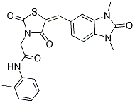 (E)-2-(5-((1,3-DIMETHYL-2-OXO-2,3-DIHYDRO-1H-BENZO[D]IMIDAZOL-5-YL)METHYLENE)-2,4-DIOXOTHIAZOLIDIN-3-YL)-N-O-TOLYLACETAMIDE Struktur