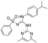 (E)-N-((4,6-DIMETHYLPYRIMIDIN-2-YLAMINO)(4-ISOPROPYLPHENYLAMINO)METHYLENE)BENZENESULFONAMIDE Struktur