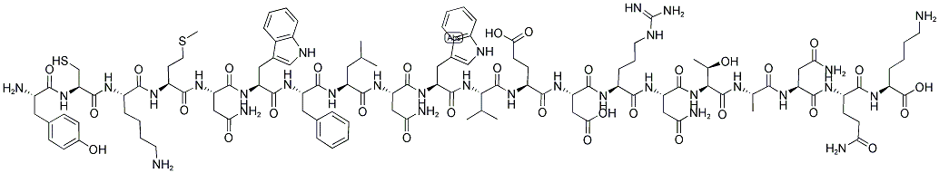 H-TYR-CYS-LYS-MET-ASN-TRP-PHE-LEU-ASN-TRP-VAL-GLU-ASP-ARG-ASN-THR-ALA-ASN-GLN-LYS-OH Struktur