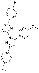 2-(3,5-BIS(4-METHOXYPHENYL)-4,5-DIHYDROPYRAZOL-1-YL)-4-(4-FLUOROPHENYL)THIAZOLE Struktur