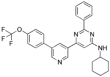 CYCLOHEXYL-(2-PHENYL-6-[5-(4-TRIFLUOROMETHOXY-PHENYL)-PYRIDIN-3-YL]-PYRIMIDIN-4-YL)-AMINE Struktur