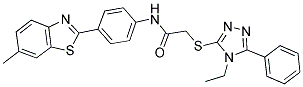 2-(4-ETHYL-5-PHENYL-4H-1,2,4-TRIAZOL-3-YLTHIO)-N-(4-(6-METHYLBENZO[D]THIAZOL-2-YL)PHENYL)ACETAMIDE Struktur