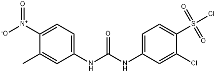 2-CHLORO-4-[3-(3-METHYL-4-NITRO-PHENYL)-UREIDO]-BENZENESULFONYL CHLORIDE Struktur