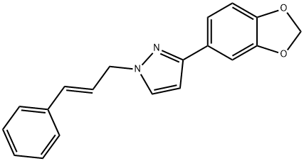 3-(1,3-BENZODIOXOL-5-YL)-1-[(E)-3-PHENYL-2-PROPENYL]-1H-PYRAZOLE Struktur