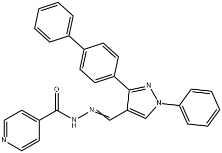 N'-[(Z)-(3-[1,1'-BIPHENYL]-4-YL-1-PHENYL-1H-PYRAZOL-4-YL)METHYLIDENE]ISONICOTINOHYDRAZIDE Struktur