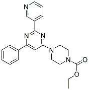 4-(6-PHENYL-2-PYRIDIN-3-YL-PYRIMIDIN-4-YL)-PIPERAZINE-1-CARBOXYLIC ACID ETHYL ESTER Struktur