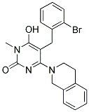 5-(2-BROMOBENZYL)-4-(3,4-DIHYDROISOQUINOLIN-2(1H)-YL)-6-HYDROXY-1-METHYLPYRIMIDIN-2(1H)-ONE Struktur