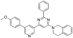 2-(6-[5-(4-METHOXY-PHENYL)-PYRIDIN-3-YL]-2-PHENYL-PYRIMIDIN-4-YL)-1,2,3,4-TETRAHYDRO-ISOQUINOLINE Struktur