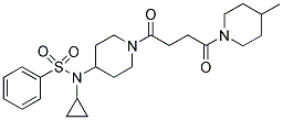 4-(CYCLOPROPYL(PHENYLSULPHONYL)AMINO)-1-[1,4-DIOXO-4-(4-METHYLPIPERIDIN-1-YL)BUTYL]PIPERIDINE Struktur