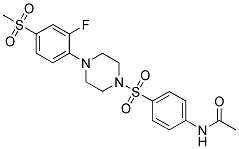 N-(4-[4-(2-FLUORO-4-METHANESULFONYL-PHENYL)-PIPERAZINE-1-SULFONYL]-PHENYL)-ACETAMIDE Struktur