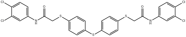 2-((4-[(4-([2-(3,4-DICHLOROANILINO)-2-OXOETHYL]SULFANYL)PHENYL)SULFANYL]PHENYL)SULFANYL)-N-(3,4-DICHLOROPHENYL)ACETAMIDE Struktur