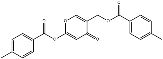 5-([(4-METHYLBENZOYL)OXY]METHYL)-4-OXO-4H-PYRAN-2-YL 4-METHYLBENZENECARBOXYLATE Struktur