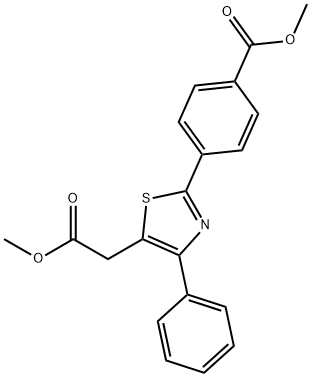 METHYL 4-[5-(2-METHOXY-2-OXOETHYL)-4-PHENYL-1,3-THIAZOL-2-YL]BENZENECARBOXYLATE Struktur