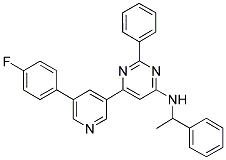 (6-[5-(4-FLUORO-PHENYL)-PYRIDIN-3-YL]-2-PHENYL-PYRIMIDIN-4-YL)-(1-PHENYL-ETHYL)-AMINE Struktur