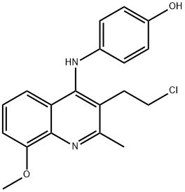 4-([3-(2-CHLOROETHYL)-8-METHOXY-2-METHYL-4-QUINOLINYL]AMINO)BENZENOL Struktur