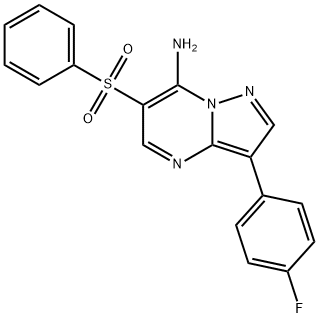 3-(4-FLUOROPHENYL)-6-(PHENYLSULFONYL)PYRAZOLO[1,5-A]PYRIMIDIN-7-AMINE Struktur