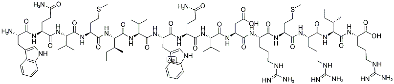 H-TRP-GLN-VAL-MET-ILE-VAL-TRP-GLN-VAL-ASP-ARG-MET-ARG-ILE-ARG-OH Struktur