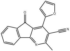 4-(2-FURYL)-2-METHYL-5-OXO-5H-INDENO[1,2-B]PYRIDINE-3-CARBONITRILE Struktur