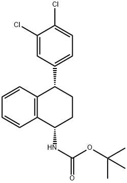 CIS-4-(3,4-DICHLOROPHENYL)-1,2,3,4-TETRAHYDRO-N-BOC-1-NAPHTHALENAMINE Struktur