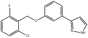 3-(3-[(2-CHLORO-6-FLUOROBENZYL)OXY]PHENYL)-1H-PYRAZOLE Struktur