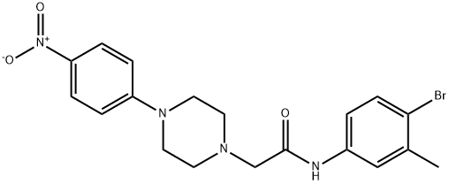 N-(4-BROMO-3-METHYLPHENYL)-2-[4-(4-NITROPHENYL)PIPERAZINO]ACETAMIDE Struktur