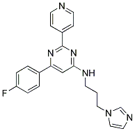 6-(4-FLUOROPHENYL)-N-[3-(1H-IMIDAZOL-1-YL)PROPYL]-2-PYRIDIN-4-YLPYRIMIDIN-4-AMINE Struktur