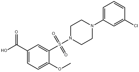 3-[[4-(3-CHLOROPHENYL)PIPERAZIN-1-YL]SULFONYL]-4-METHOXYBENZOIC ACID Struktur