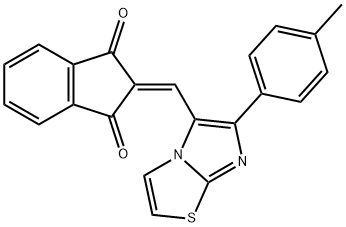 2-([6-(4-METHYLPHENYL)IMIDAZO[2,1-B][1,3]THIAZOL-5-YL]METHYLENE)-1H-INDENE-1,3(2H)-DIONE Struktur