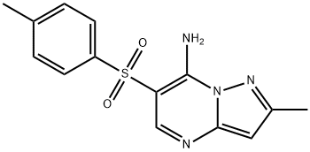 2-METHYL-6-[(4-METHYLPHENYL)SULFONYL]PYRAZOLO[1,5-A]PYRIMIDIN-7-AMINE Struktur