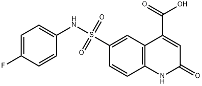 6-(4-FLUORO-PHENYLSULFAMOYL)-2-HYDROXY-QUINOLINE-4-CARBOXYLIC ACID Struktur