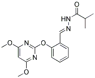 N-[1-AZA-2-[2-[(4,6-DIMETHOXYPYRIMIDIN-2-YL)OXY]PHENYL]ETHENYL]-2-METHYLPROPIONAMIDE Struktur