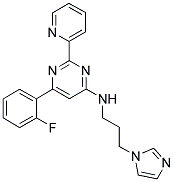 6-(2-FLUOROPHENYL)-N-[3-(1H-IMIDAZOL-1-YL)PROPYL]-2-PYRIDIN-2-YLPYRIMIDIN-4-AMINE Struktur