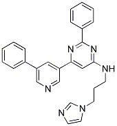 (3-IMIDAZOL-1-YL-PROPYL)-[2-PHENYL-6-(5-PHENYL-PYRIDIN-3-YL)-PYRIMIDIN-4-YL]-AMINE Struktur