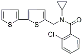 2-CHLORO-N-CYCLOPROPYL-N-[(5-(2-THIENYL)-2-THIENYL)METHYL]BENZAMIDE Struktur