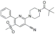 1-[3-CYANO-5-(METHYLSULFONYL)-6-PHENYLPYRIDIN-2-YL]-4-(2,2-DIMETHYLPROPANOYL)PIPERAZINE Struktur